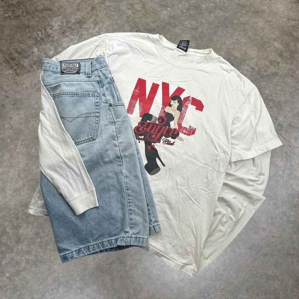 Vintage‎ Enyce NYC Gentlemans Club Graphic T-Shirt Mens XL White Y2K Sean Combs